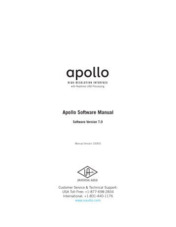 Apollo Software Manual v7.0 - zZounds.com