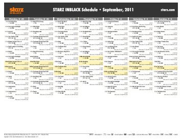 STARZ INBLACK Schedule - September, 2011