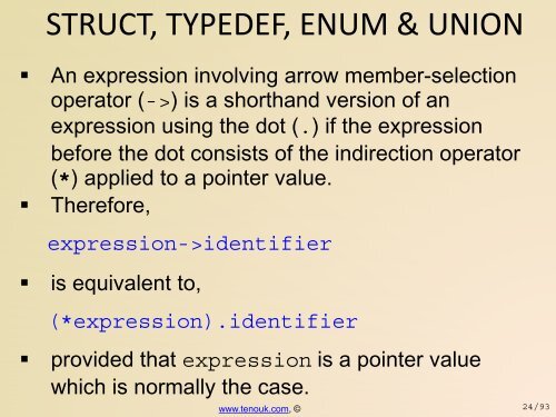 C struct, typedef, enum & union - Tenouk C & C++