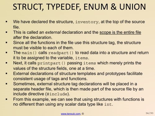 C struct, typedef, enum & union - Tenouk C & C++