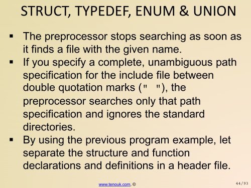 C struct, typedef, enum & union - Tenouk C & C++