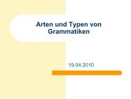 Arten und Typen von Grammatiken - Pragmatiknetz