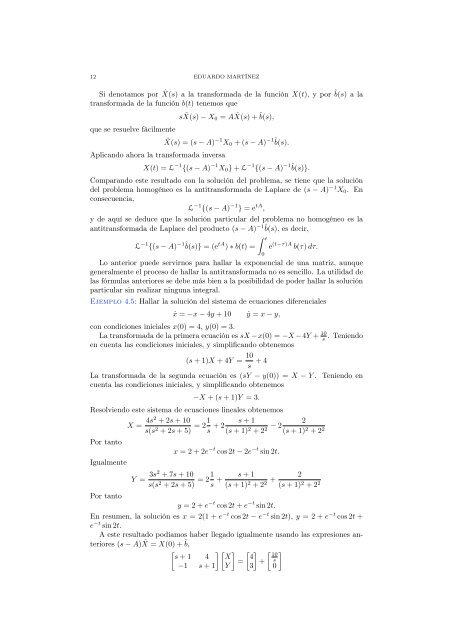 TRANSFORMADA DE LAPLACE Estudiamos en este capítulo la ...