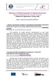 ESTeam, 9 PhD proposals in Marine Sciences Station Biologique de ...