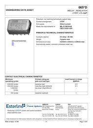 engineering data sheet relay - nonlatch 2 pdt, 0.5 amp - Leach ...