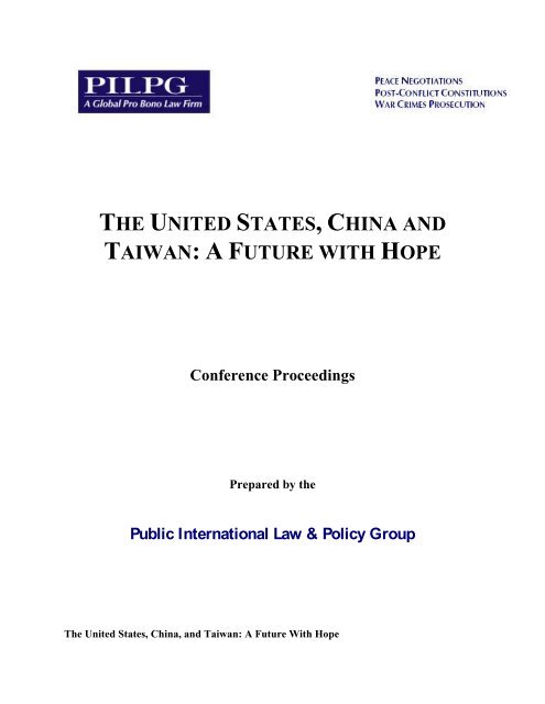 The United States, China, and Taiwan - Public International Law ...