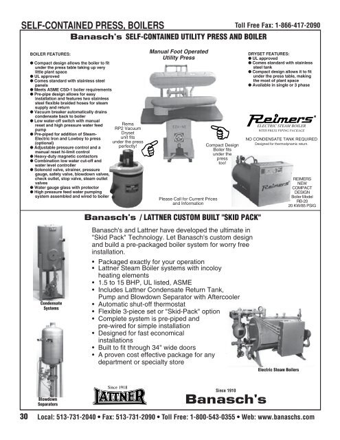 ELECTRIC PRESS, STEAMERS - Banasch's