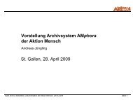 Archivsystem AMphora der Aktion Mensch - Staatsarchiv St.Gallen