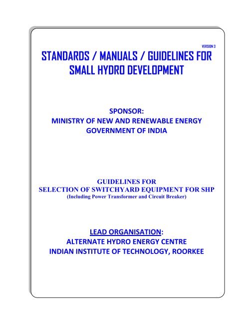 standards / manuals / guidelines for small hydro development - AHEC