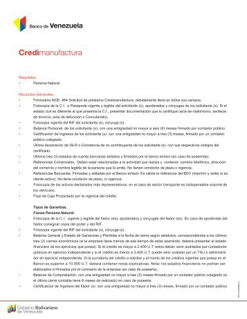 Imprima recaudos y requisitos aquÃ­ - Banco de Venezuela
