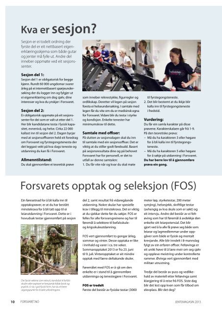 OPPTAK OG SELEKSJON - Forsvaret