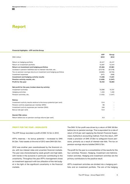 The ATP Group Annual Report 2012