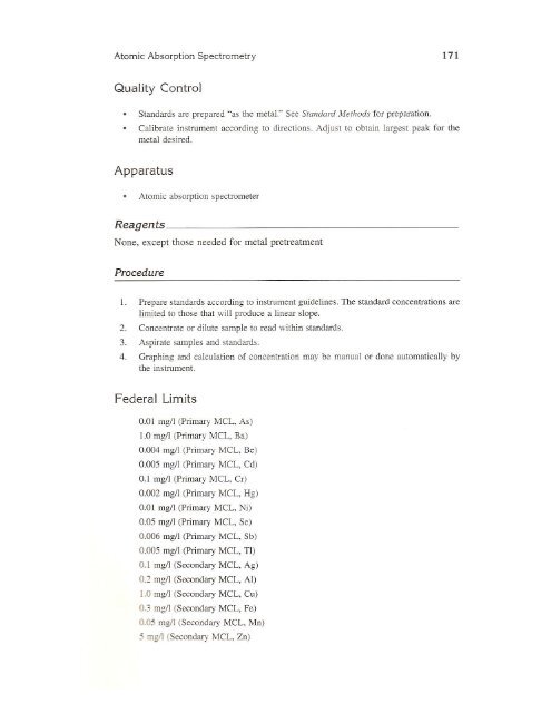 Atomic Absorption Spectrometry