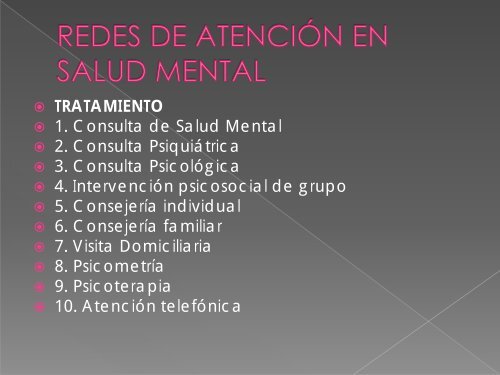 redes y programas de atenciÃ³n en salud mental - SEREMI de Salud ...