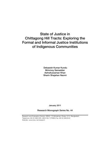 State of Justice in Chittagong Hill Tracts - BRAC Research and ...