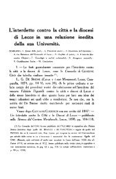 L'interdetto contro la cittÃ  e la diocesi di Lecce in ... - culturaservizi.it