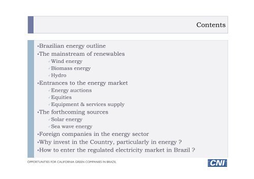 Opportunities for California Green Companies in Brazil - Brazil-US ...