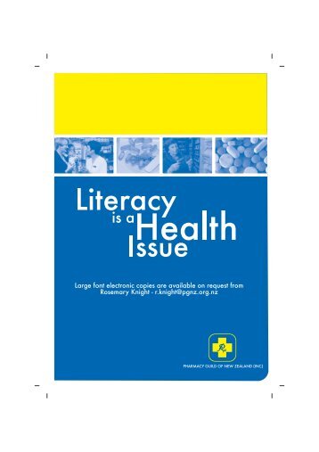 Literacy is a Health Issue - Pharmacy Guild of New Zealand