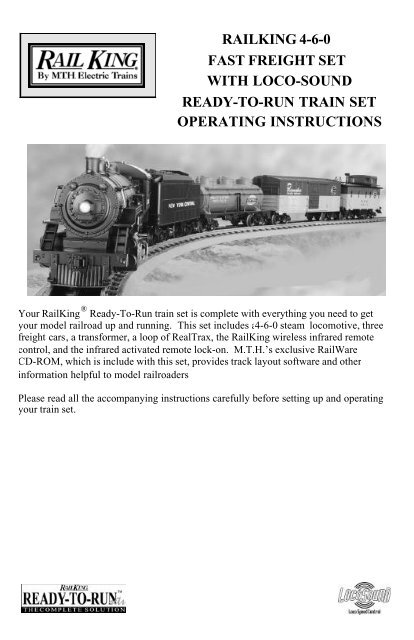 railking 4 6 0 fast freight set with loco sound ready to MTH