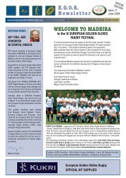 E.G.O.R. Newsletter WELCOME TO MADEIRA - Golden Oldies Rugby