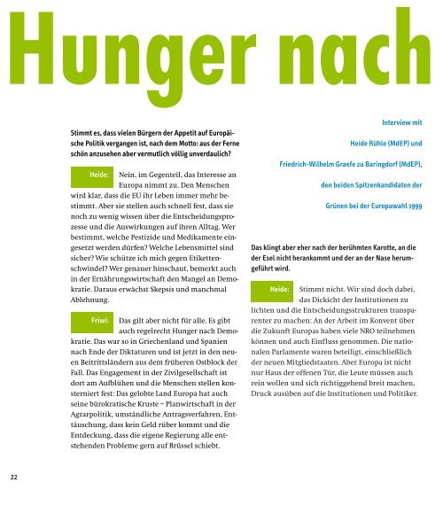 Food first! … damit Demokratie schmeckt - Heide Rühle