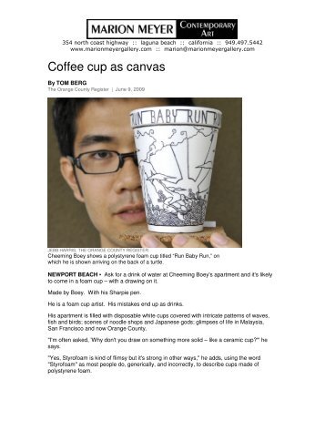 Coffee cup as canvas - Marion Meyer Contemporary Art