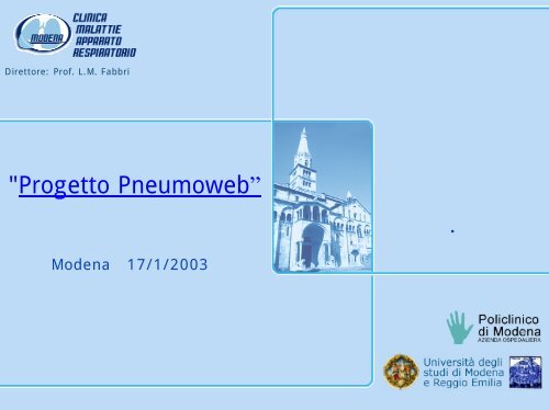 Il progetto Pneumoweb - Clinica malattie apparato respiratorio