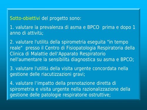 Il progetto Pneumoweb - Clinica malattie apparato respiratorio