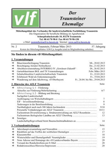 Rundbrief - Verband fÃ¼r landwirtschaftliche Fachbildung in Bayern eV