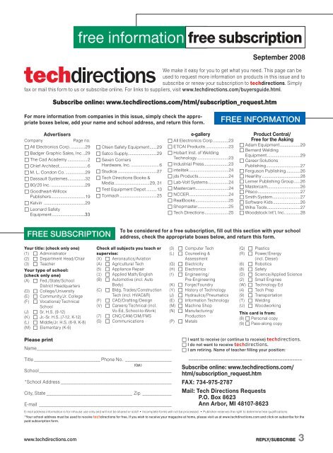 Free Information - Tech Directions