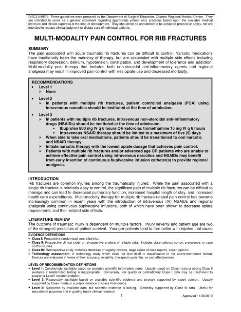 multi-modality pain control for rib fractures - SurgicalCriticalCare.net