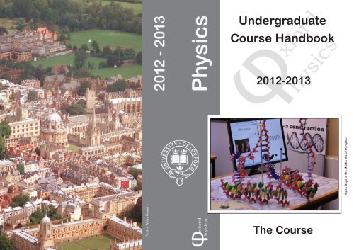 Undergraduate Course Handbook - University of Oxford Department ...