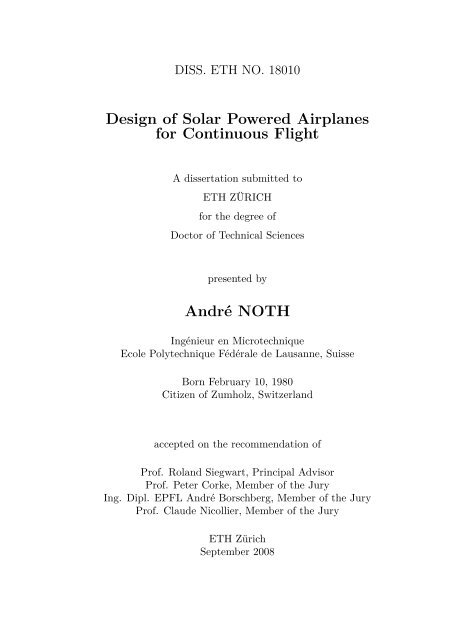 Dec 2008: PhD thesis [pdf] - Sky-Sailor - ETH ZÃ¼rich