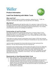 Product Information Lead Free Soldering with Weller Tools