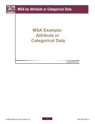 MSA Example: Attribute or Categorical Data - Juran Institute