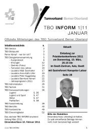 TBO INFORM 1|11 januar - Turnverband Berner Oberland