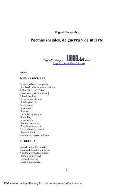 Poemas Sociales De Guerra Y De Muerte - Folklore Tradiciones