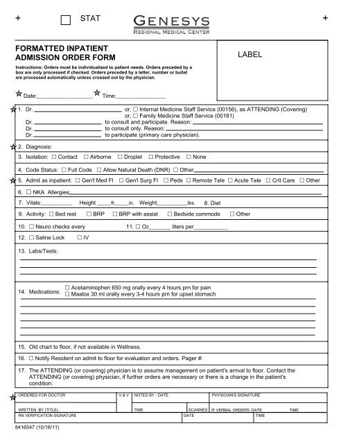 Pediatric Chart Forms