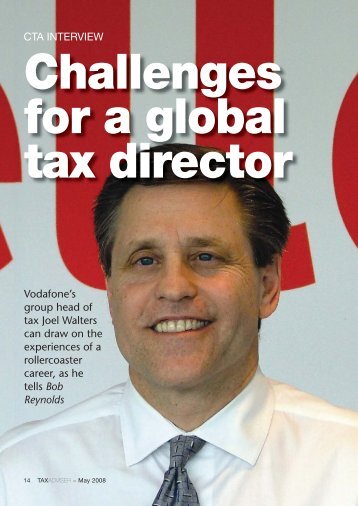 CTA INTERVIEW Vodafone&#39;s group head of tax <b>Joel Walters</b> can . - cta-interview-vodafones-group-head-of-tax-joel-walters-can-