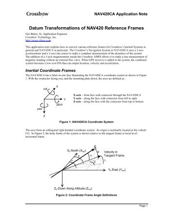 Datum Transformations of Inertial Reference Frames - Crossbow ...