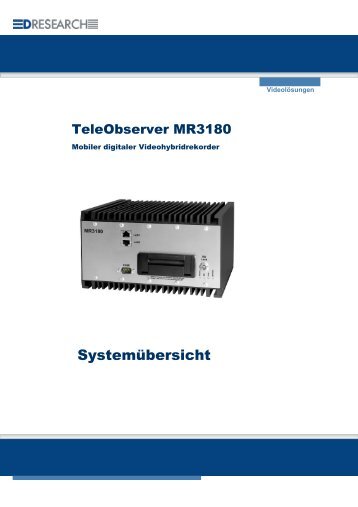 Systembeschreibung MR3180 - DResearch
