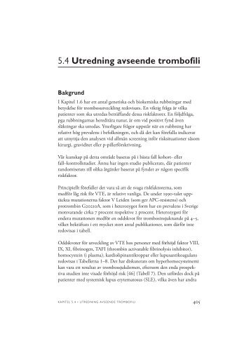 5.4 Utredning avseende trombofili - SBU