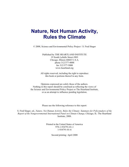 Nature, Not Human Activity, Rules the Climate - Science ...