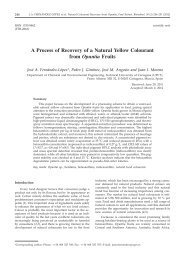 A Process of Recovery of a Natural Yellow Colourant from Opuntia ...