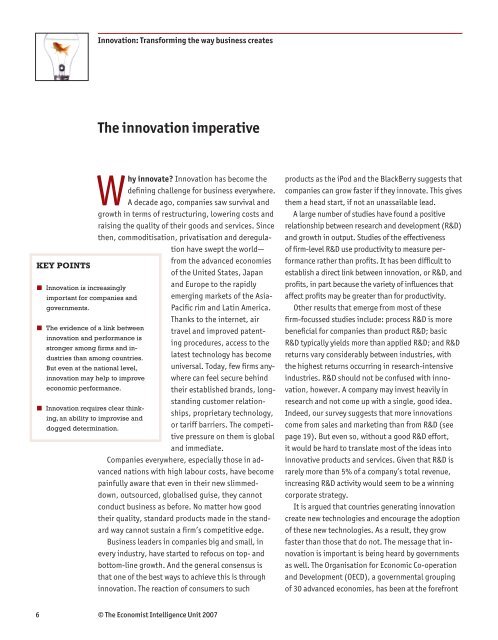 Innovation: Transforming the way business creates