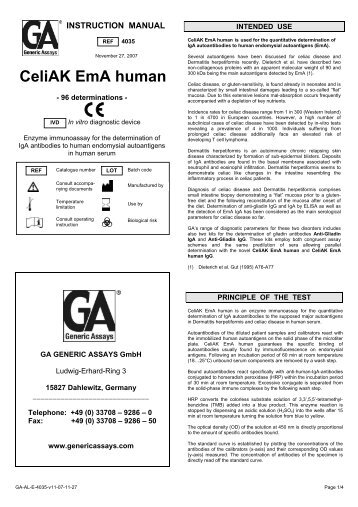 CeliAK EmA human - GA Generic Assays GmbH