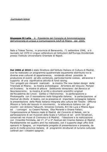 Curriculum vitae Dott. Giuseppe Di Lella - Iulm