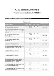 Letteratura, scrittura, editoria e - FacoltÃ  di Scienze Umanistiche