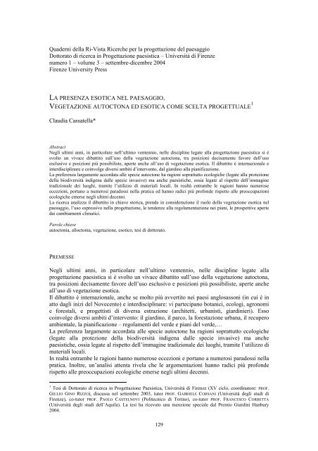 Quaderni della Ri-Vista Ricerche per la progettazione del ...