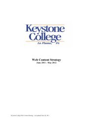 Web Content Strategy - Keystone College